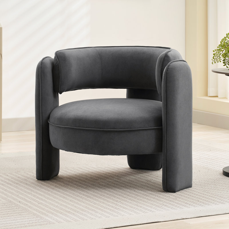 Fauteuil d'appoint Mid Mid Century, White Polyester Blend, Blanc