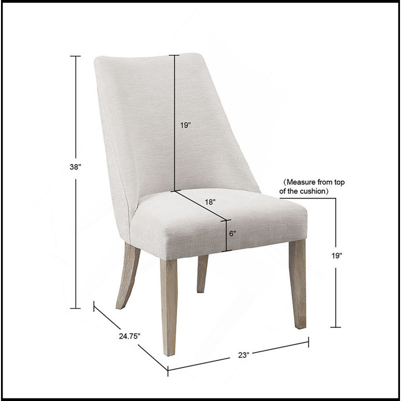 Ensemble de 2 chaises de salle à manger rembourrées, Ivoire ivoire