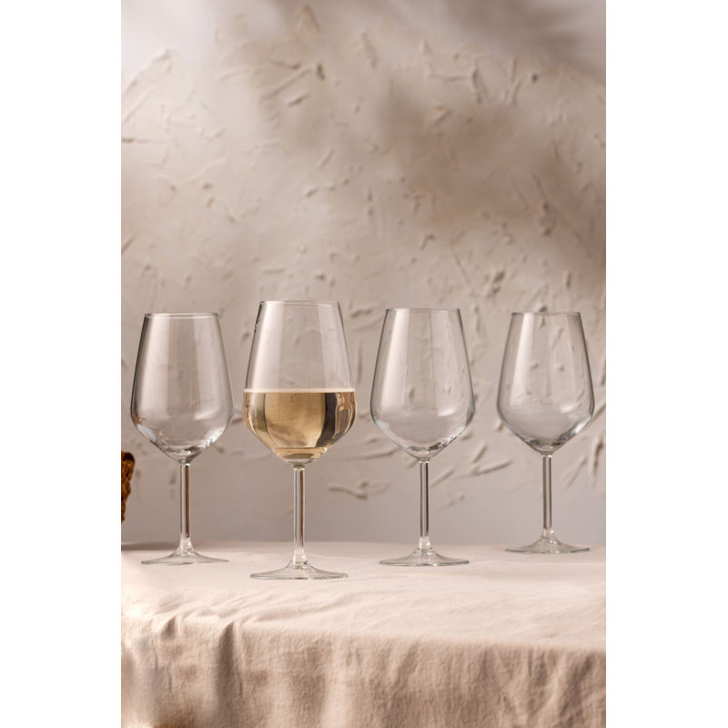 Ensemble de verres à vin Elegant (4 pièces), 9,0 x 9,0 x 8,6 pouces | Capacité de 16,6 oz liq., 100% verre | Va au lave-vaisselle, parfait pour les réceptions et l'utilisation quotidienne, design transparent élégant pour toutes les occasions