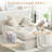 Fully Assembled Compression Corduroy Chaise Lounge Chair Singe Sofa with 3 Pillows-129225084