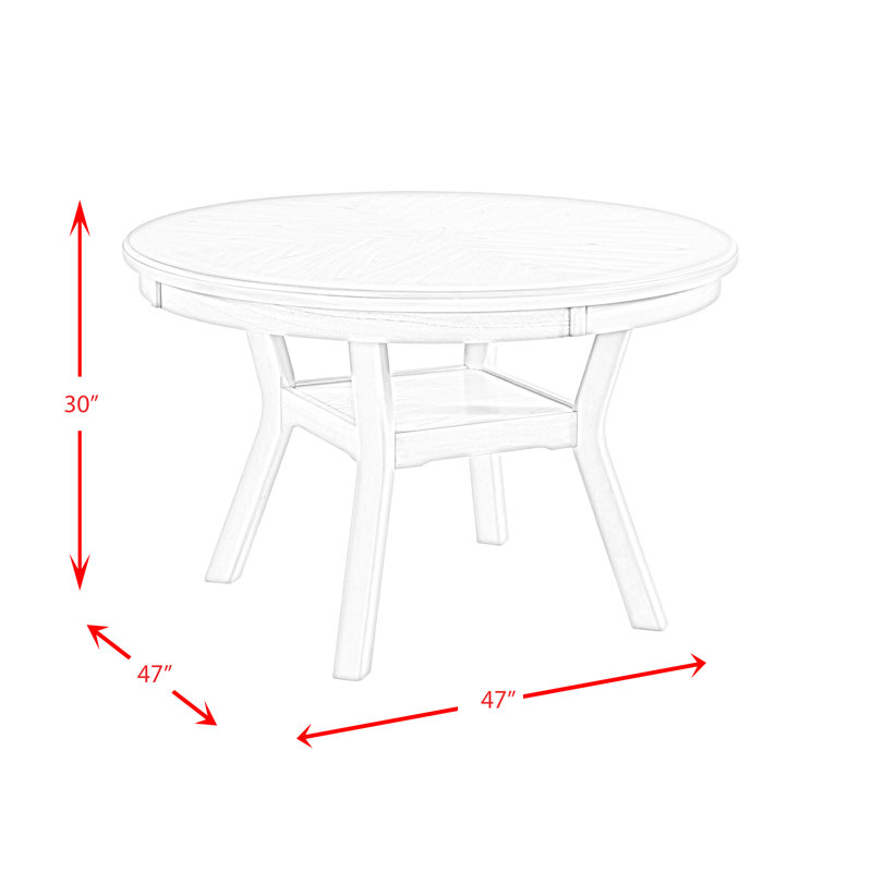 Ensemble repas pour 4 personnes Relyea, Bisque, H 30 po x L 47 po x l 47 po, Noyers