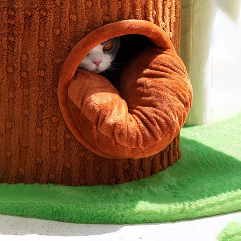 Arbre à chat 4 niveaux avec condons, perchoir, poteaux à griffer