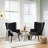 Modern Upholstered Wingback Chair Velvet Tufted Armchair with Metal Legs-617123948