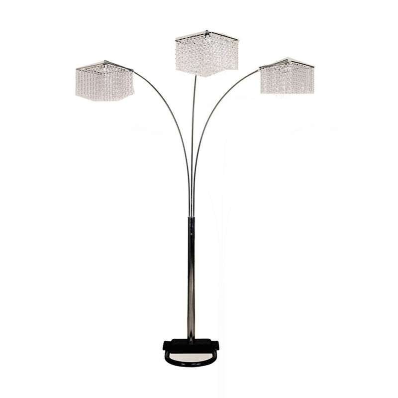 Lampe sur pied 84 po avec 3 arches en cristal