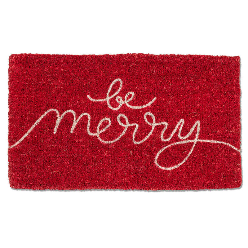 Tapis de porte d'extérieur 30 po x 18 po Britzy Be Merry Script