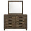 Ensemble de commode 8 tiroirs avec miroir Rustic