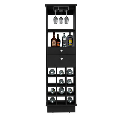 Kimbery Bar Cabinet, Two Drawers, Twelve Wine Cubbies
