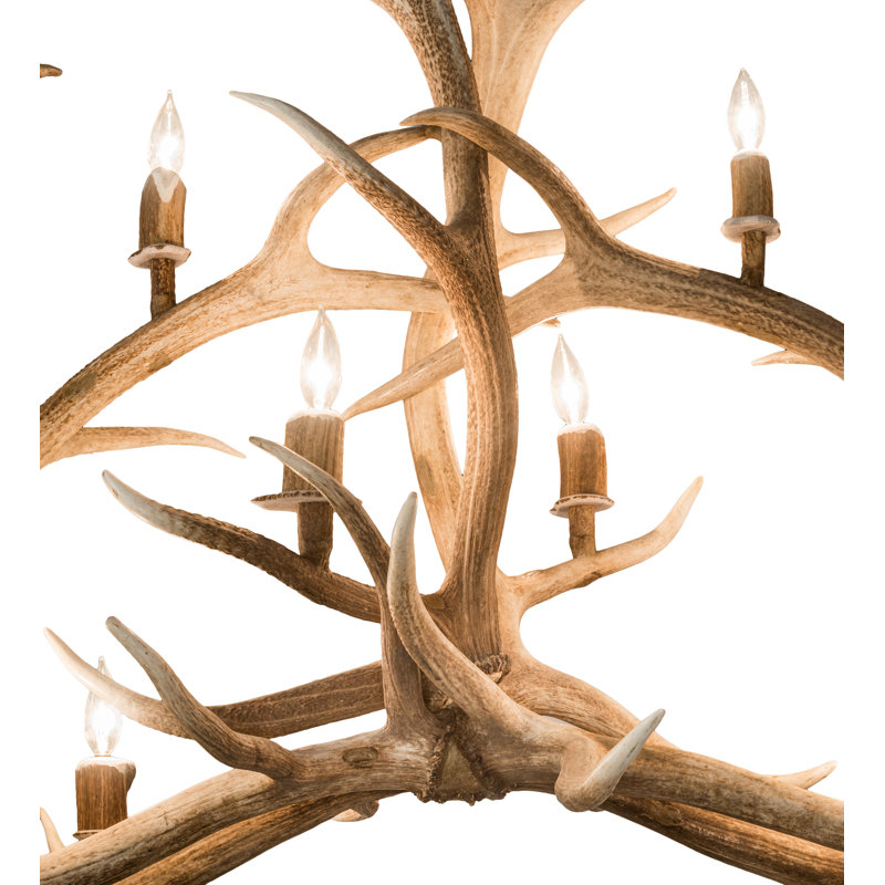 Rustic Lodge 10 - Light Chandelier, 39" H x 66.5" W x 24" D