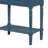 31" H Narrow Console Sofa Table with 3 Drawers and Shelf, Solid Wood Frame, Navy-1041037408