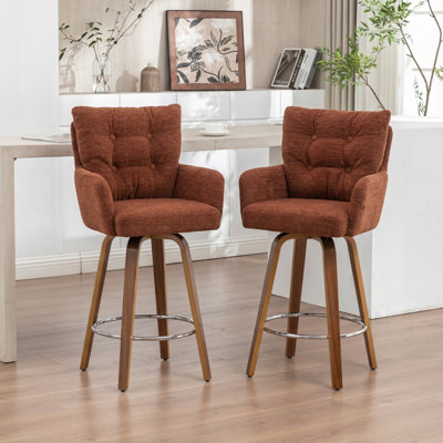 Swivel Yes Bar Stool with Solid Wood Frame