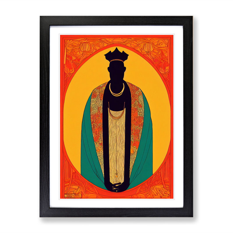 African King - Single Picture Frame Print, Black Framed, 64cm H x 46cm W x 2cm D