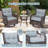 3 Pcs Patio Furniture Set Rocking Chairs Set Of 2 With Glass Top Side Table