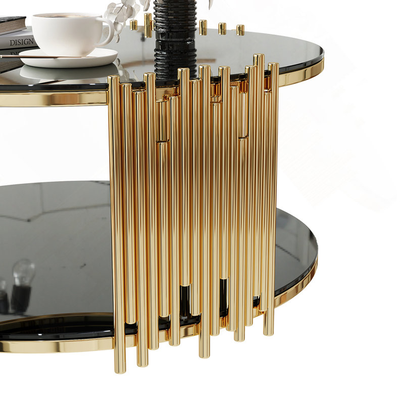 Table basse circulaire en acier inoxydable