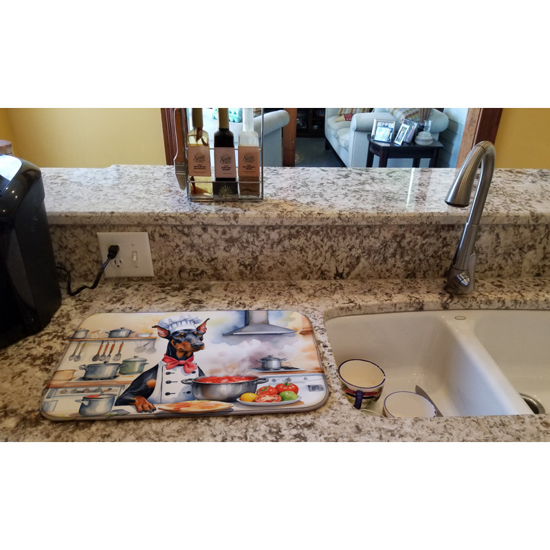 Doberman Pinscher The Chef Dish Drying Mat
