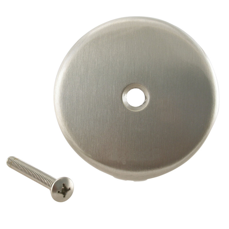 3-1/8" One-Hole Bathtub Overflow Faceplate and Screw, Stainless Steel