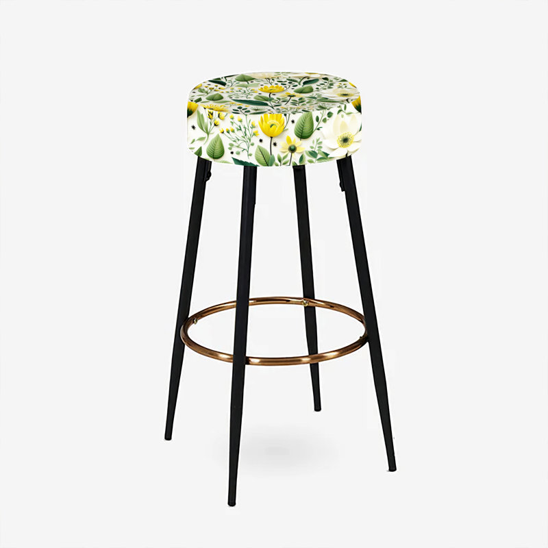 Meadow Greenery Botanical Green - Ensemble de 2 tabourets de bar botaniques