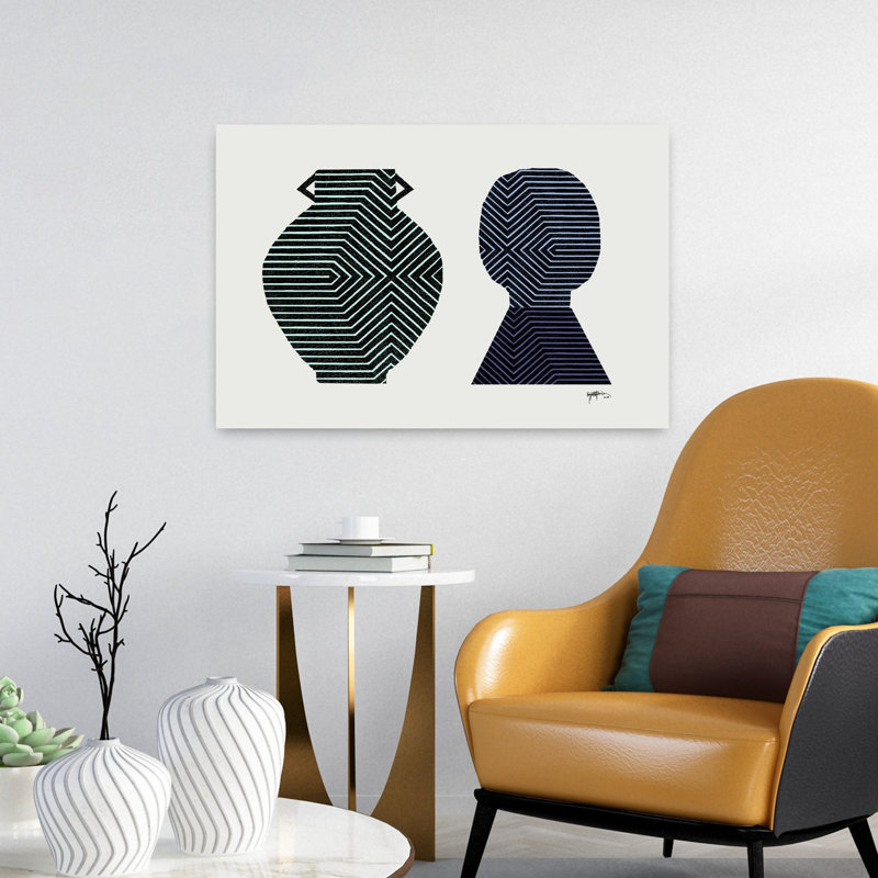 Art contemporain abstrait géométrique, H 16 po x l 24 po