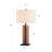 Carlisha 28" Modern Farmhouse Wood Grain Resin Table Lamp with 3-Way Dimmable Lighting and USB Charging Port
