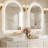 Wall-Mounted Arched Mirror LED Anti-Fog Bathroom Mirror, Adjustable Brightness and Color Temperature Vanity Mirror-1597272765