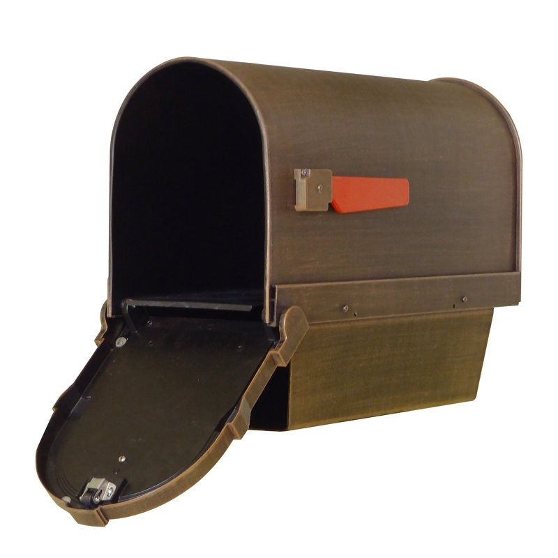 Savannah Aluminum Post Mounted Post Box, Copper
