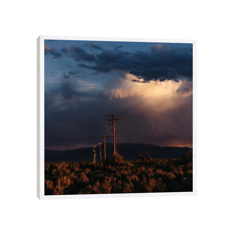 Taos Mountains Sunset III by Bethany Young - Print on Canvas, 66.04cm H x 66.04cm W x 3.81cm D, White Framed