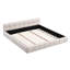 Lit tapissier élégant en chenille beige avec motif de damier, beige-2002597006