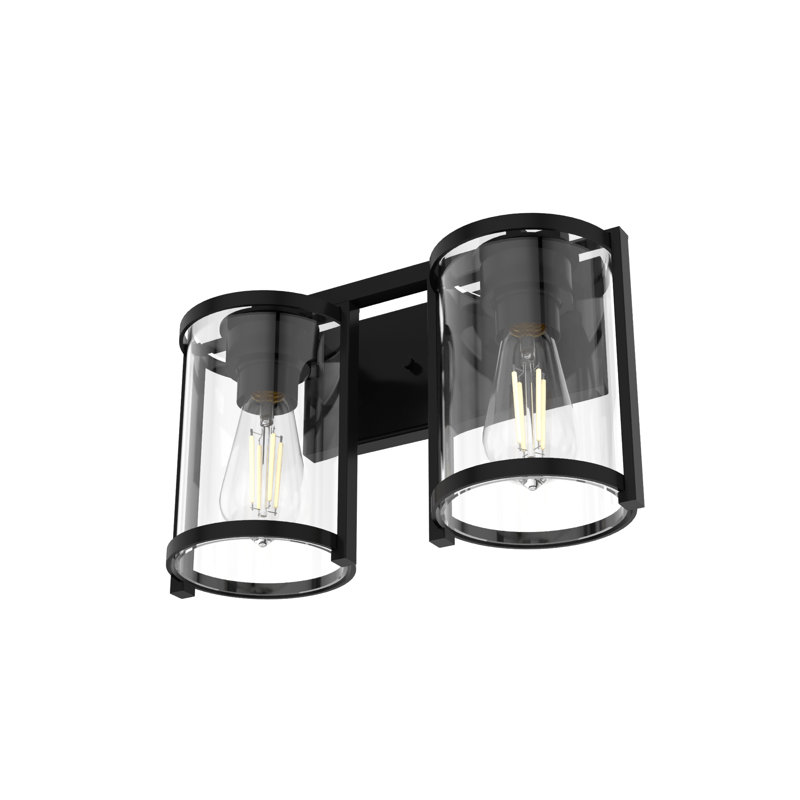 Éclairage pour meuble-lavabo à 2 lumières à intensité variable Astwood, Noir mat