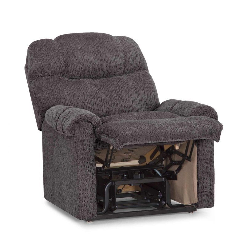 Kifer Upholstered Lift Assist Power Recliner, Dark Gray Polyester