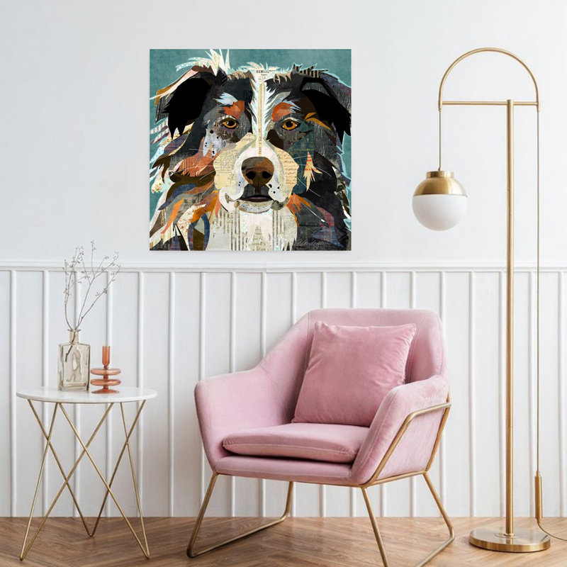 Art contemporain aussi pour chien, H 32 po x l 32 po