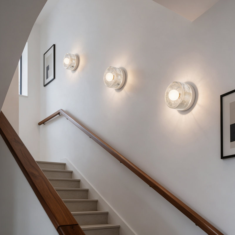 Applique murale en verre texturé - Luminaire mural moderne à une lumière en verre effet mercure, pour salle de bain moderne