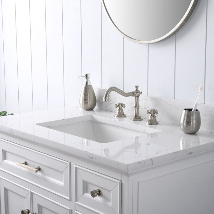 Three Posts™ Currahee 36'' Single Bathroom Vanity with Engineered Stone ...