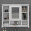 Armoire de rangement murale 36 po, armoire à pharmacie murale avec tablettes ouvertes, armoire à miroir avec 3 portes-474552434
