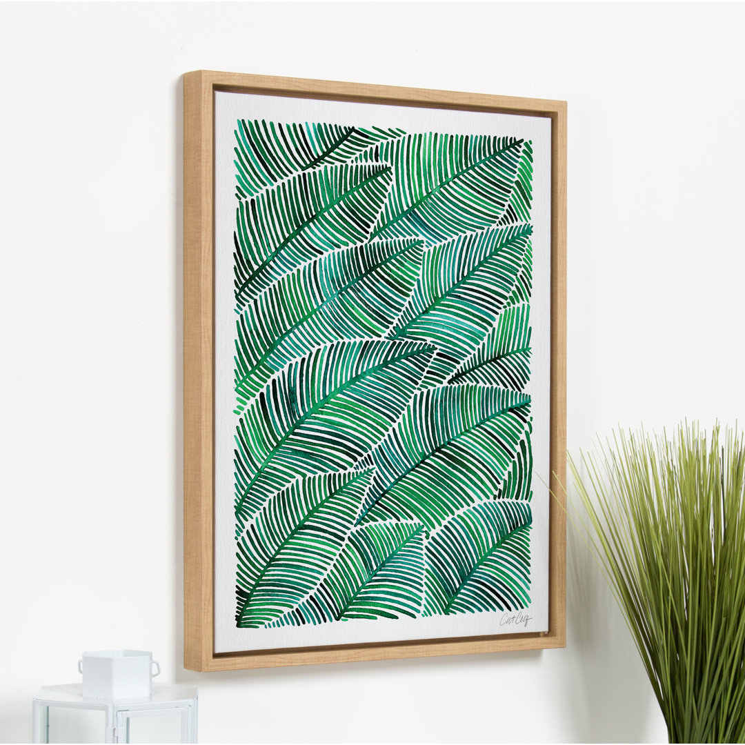 Tropical Leaves by Cat Coquillette Framed Canvas Wall Art Print Corrigan Studio®