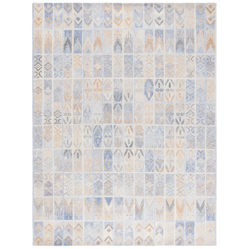 Tapis géométrique touffeté à la main Melica, Rectangle 8 pi x 10 pi