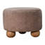 Repose-pieds rond en fausse fourrure Mocha