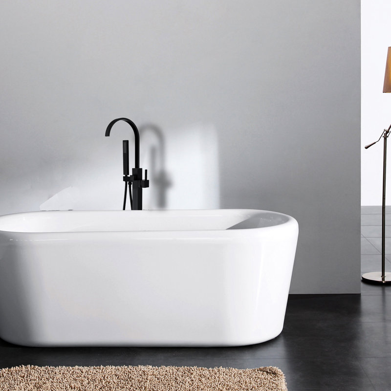 Freestanding Bathtub Faucet With Hand Shower, Quality Metal Construction Elegant Matte Black Finish