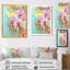 Orchidées roses, délicatesse dorée, bleu rétro - orchidée murale, salon-1676226496-1676226504