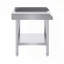 Table de travail en acier inoxydable - 24 x 24 x 26 pouces avec dosseret à 3 côtés