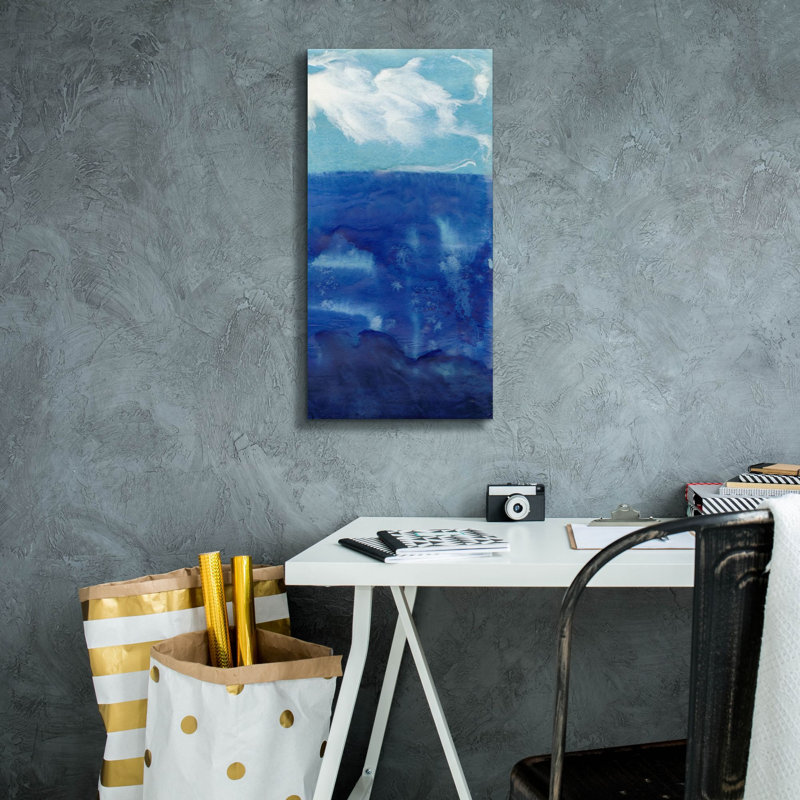 «Deep Blue 2» par Alicia Ludwig, art mural sur toile, H 24 po x l 12 po x P 0,75 po