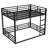 Heavy-Duty Metal Bunk Bed with Noise-Reduced Design, Queen over Queen, Black-468257876