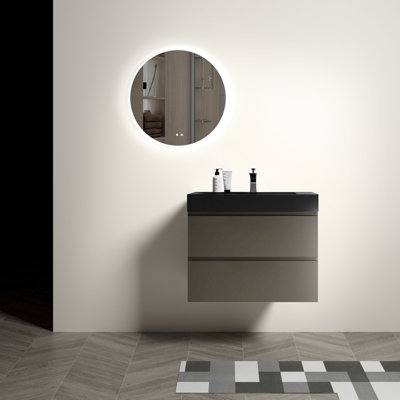 Meuble-lavabo mural 30 po gris