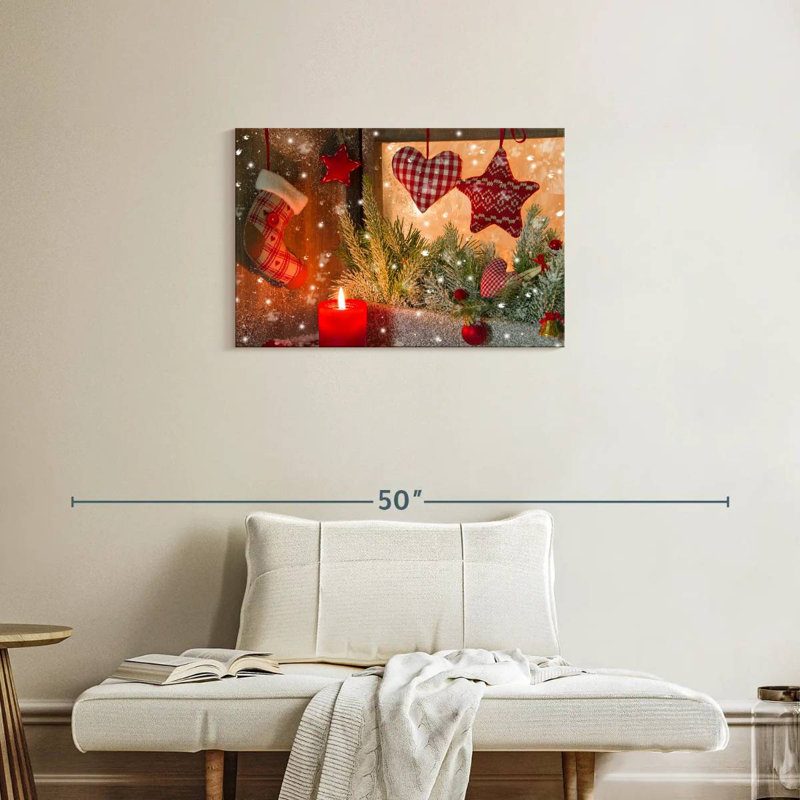 Décorations de Noël rouges, H 20 po x l 30 po