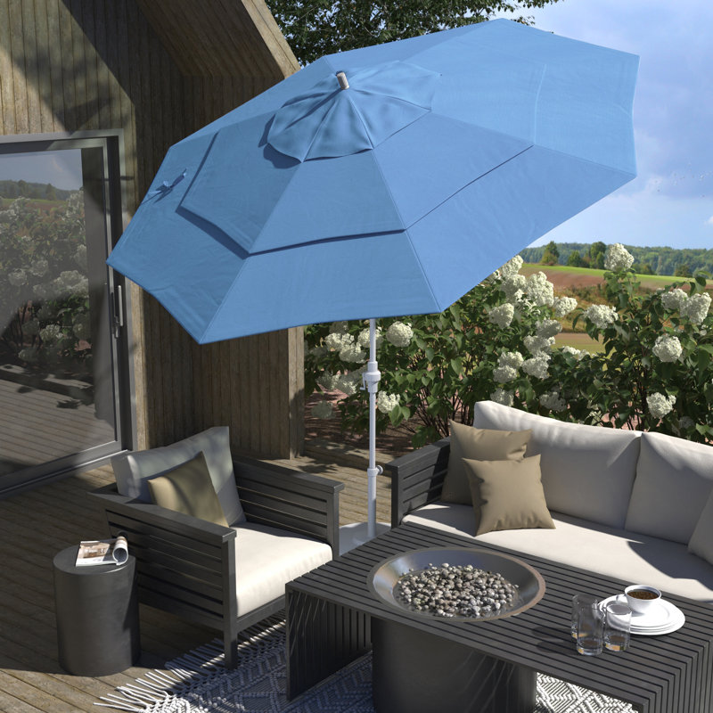 Parasol de marché 132 po, Spectre Aztec Sunbrella® Plainweave, Blanc 1