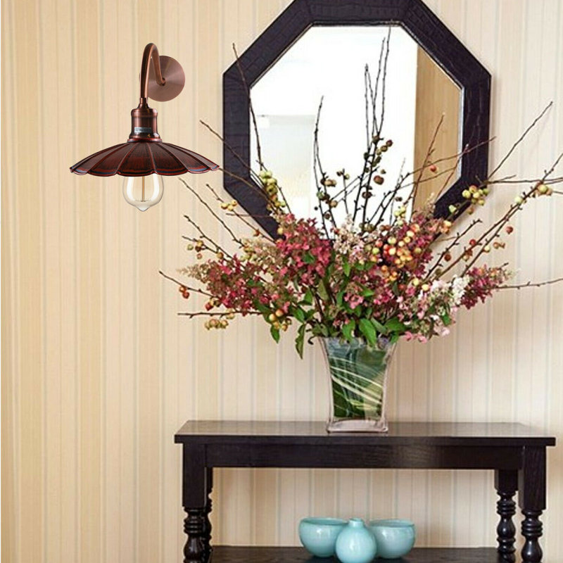 Rayden Armed Sconce, Rustic Red