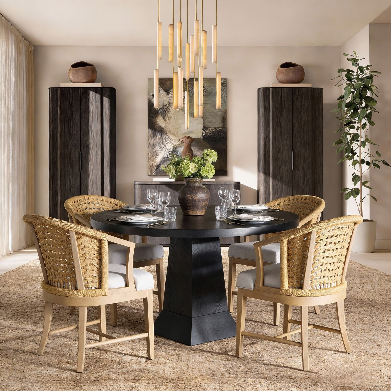 45" Dining Table, Black