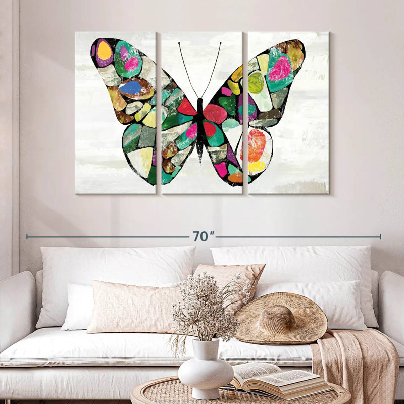 Couleurs de papillon Brampt, H 32 po x l 50 po