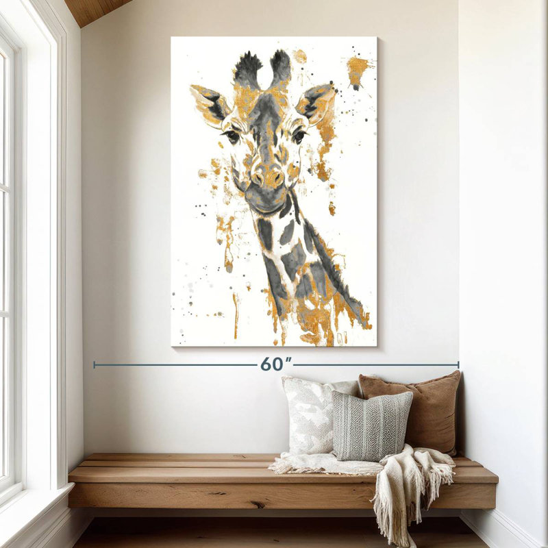 Girafe dorée Brampt, H 51 po x l 34 po