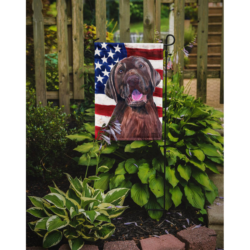 2 côtés en polyester de 2 côtés american drapeau de jardin, Labrador gris