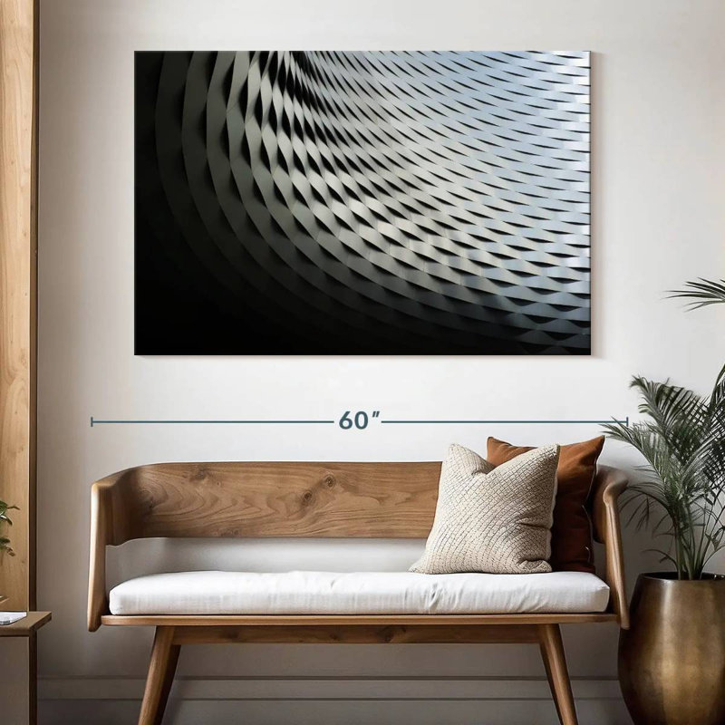 Lilie Abstract Silver Structure, 34" H x 51" W