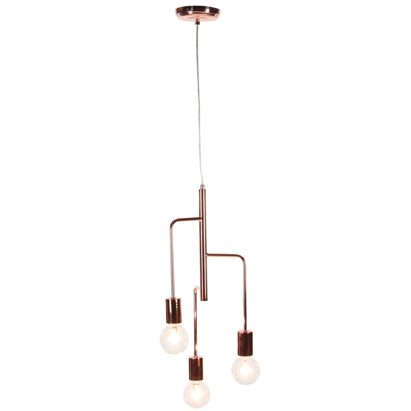 Lustre linéaire Spoutnik moderne à 3 lumières Ashley Down